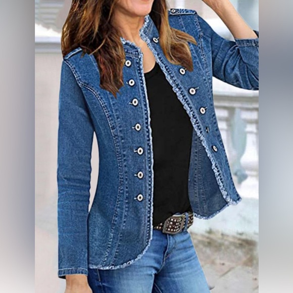 NWT Open Front Military Style Jacket Blazer - Picture 4 of 10